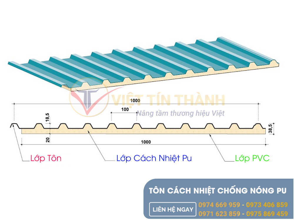 Tôn cách nhiệt chống nóng Pu.Ảnh:Việt Tín Thành